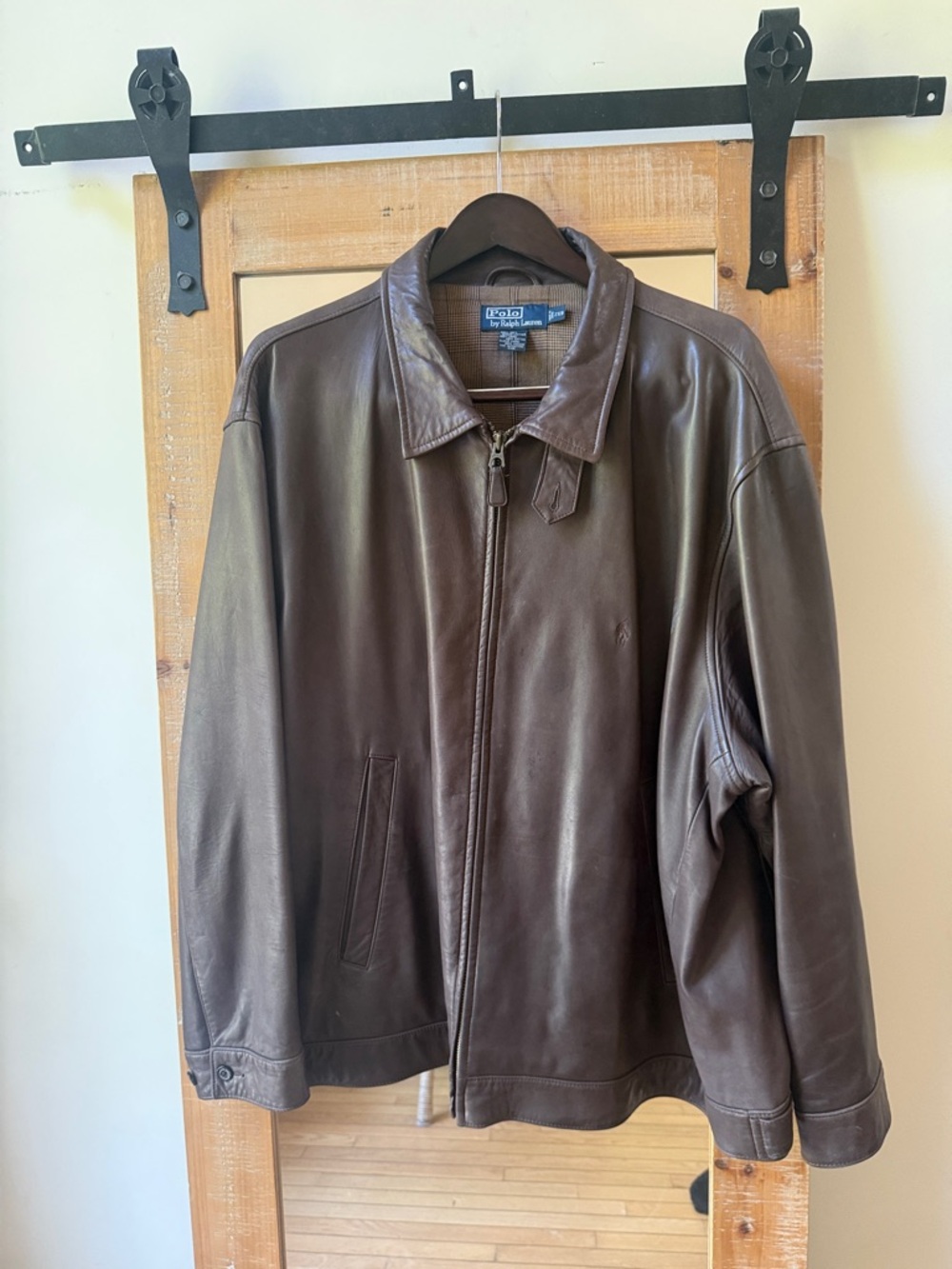 Polo Ralph Lauren Vintage Leather Windbreaker size 2XB